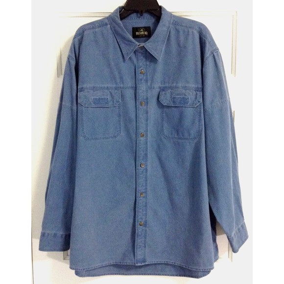VTG Redhead Denim Shirt Mens 2XL Blue Shacket Button-up Long Sleeve Workwear - Picture 1 of 11